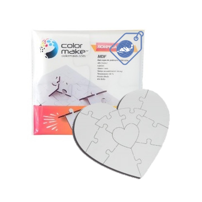 Rompecabezas de MDF 5mm Corazón 16cm x 16cm 11 piezas de Ensamble CPS México
